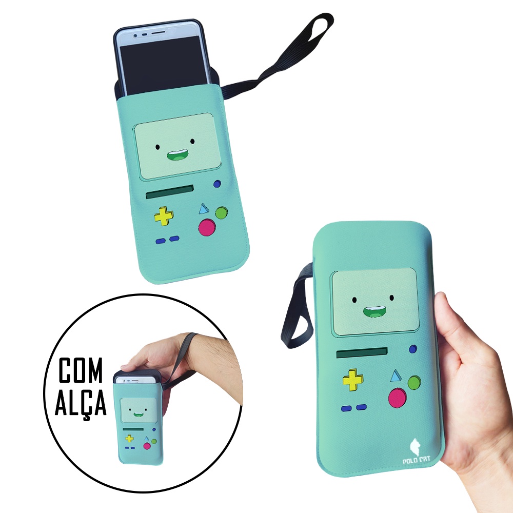 Capinha Celular Case Proteção Neoprene Universal compátivel com todas as marcas Mini Game Verde Carinha
