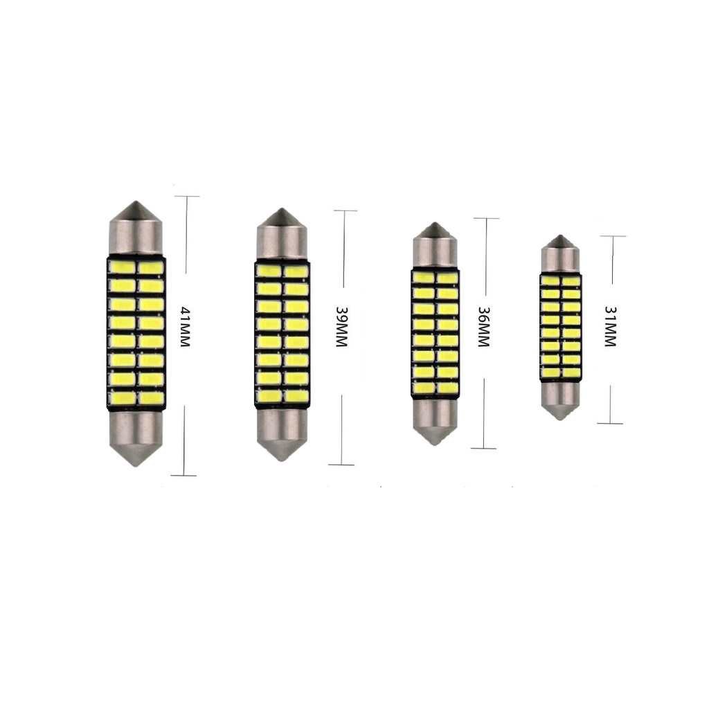 1 Lâmpada Super Led Torpedo CANBUS 16 Leds  31/36/ 39/41mm Para Teto Luz Placa Porta Malas 12v em Oferta na Shopee