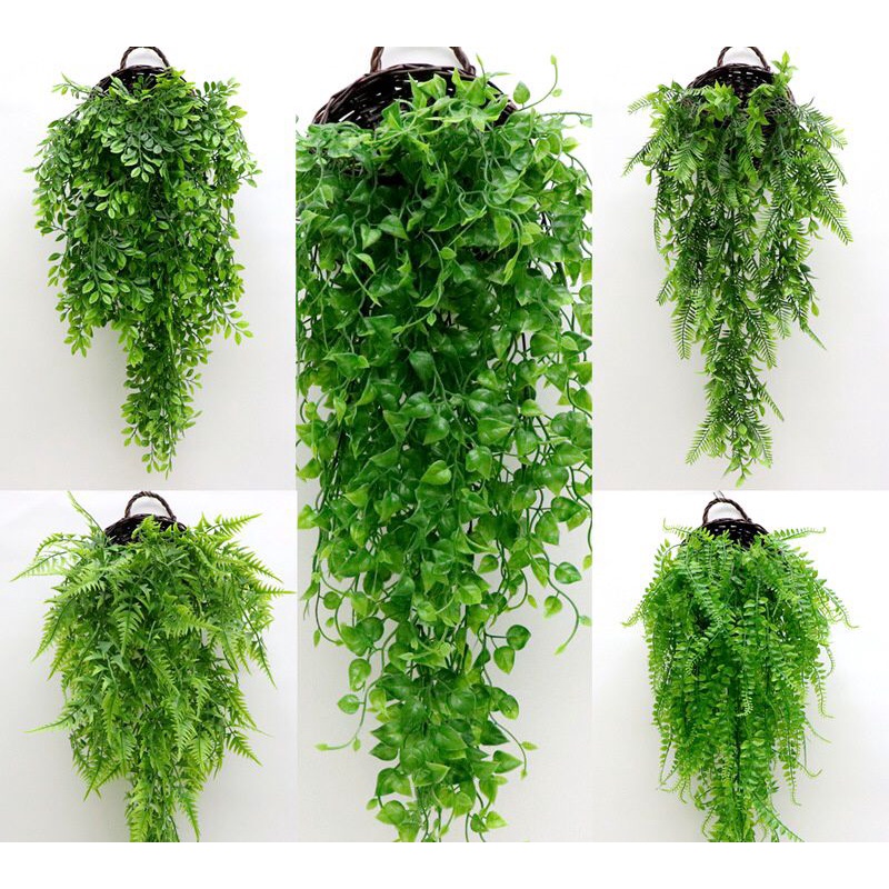 Planta Pendura Verde Artificial Folhagem Para Decoração Verde Folha De Avença Planta De parede Buque Hera