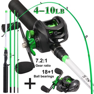 kit Pesca Sougayilang carretilha de Vara de 4 Seções 1,98m Carretel Com 7,2 : 1 Relação Engrenagem Max Drag 10kg