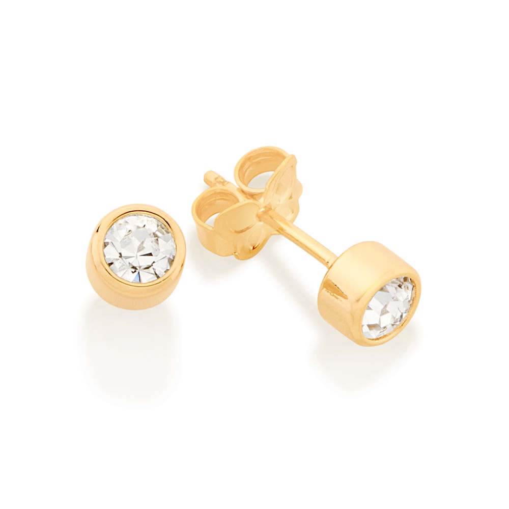 Brinco Rommanel Cristal Solitário Ponto de Luz - 520185 em Oferta na Shopee