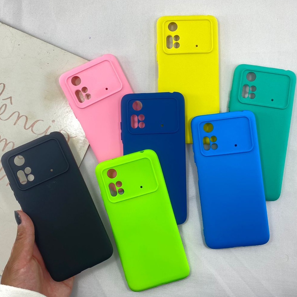 Capa Xiaomi Poco M4 PRO 4G Silicone Aveludada Proteção Câmera Cores Capinha Custo Beneficio