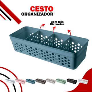 Cesto Organizador Com 3 Divisórias P Removível Colmeia Para Armários - Bijoteria - Calcinhas - Maqu