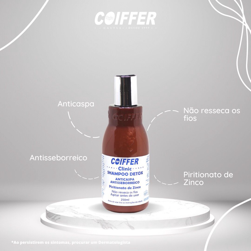SHAMPOO DETOX ANTICASPA ANTI-SEBORREICO ANTI-OLEOSIDADE COIFFER 250ML