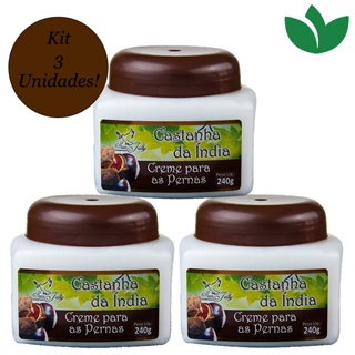 Kit Com 3 Creme para as Pernas Castanha da Índia 240g San Jully em Oferta na Shopee