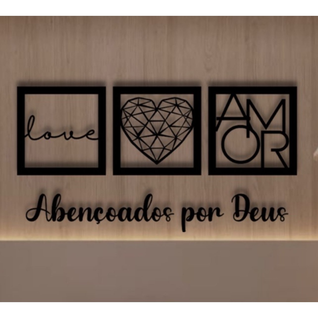 Decoracao de Quarto Kit Quadros Decorativos + Frase Abençoado por Deus PROMOÇÃO PROMO BLACK em Oferta na Shopee