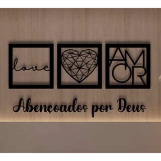Decoracao de Quarto Kit Quadros Decorativos + Frase Abençoado por Deus PROMOÇÃO PROMO BLACK em Oferta na Shopee