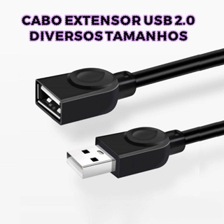 Cabo extensor USB 2.0 1.5/3/5 metros Diversos tamanhos em Oferta na Shopee