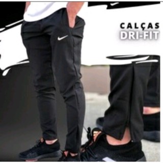 CALÇA 01 DRI-FIT TACTEL c/ ZÍPER JOGGER ELASTIC BARRA ESPORTIVA SPORT ACADEMIA MAIS VENDIADA ATACADO