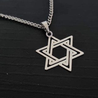 Colar Corrente Pingente Estrela de Davi Masculino e Feminino Aço Hipoalergênico