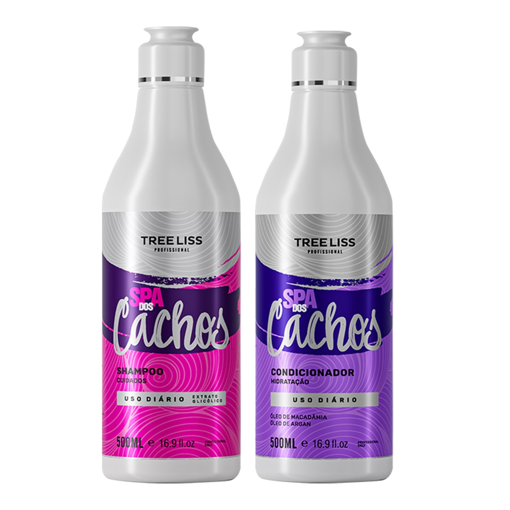 Kit Shampoo e Condicionador SPA dos Cachos Tree Liss 500ml