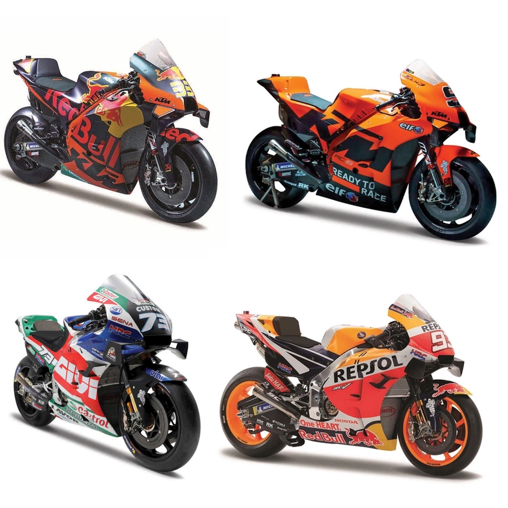 Miniaturas de Moto motogp temporada 2021 ducati honda yamaha ktm escala 1/18