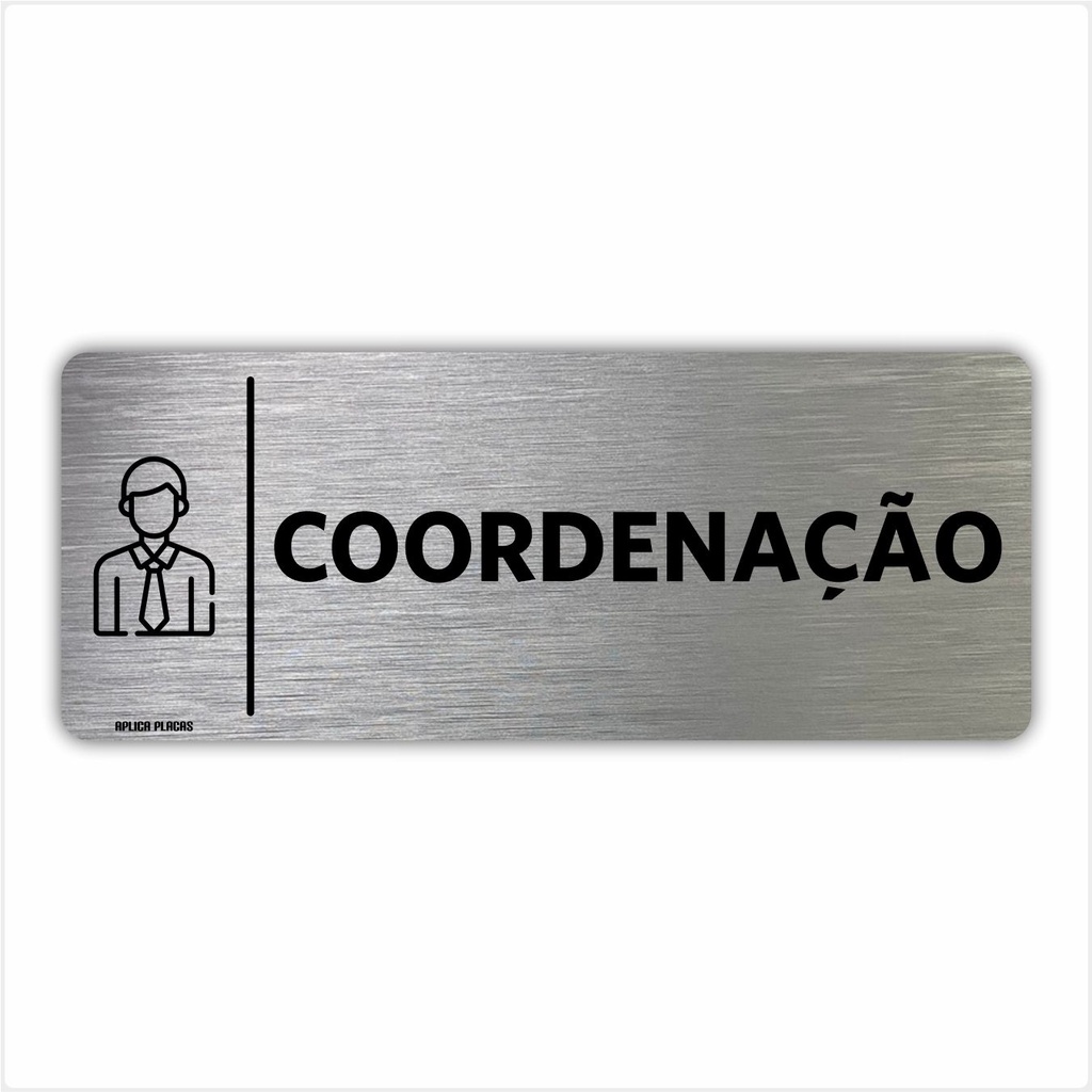 Placa Coordenação 8x20cm Sinalização Indicação Setor Porta Empresa Escritório Escola Sala Diretoria