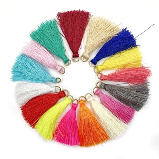Pingente Franja Algodão Tassel MIX Com Argolinha 10 unidades