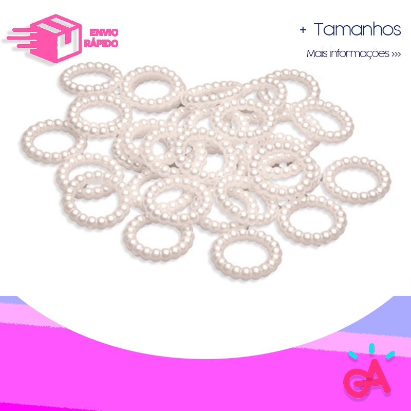 Argola Perola Porta Guardanapos - 10 unidades