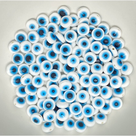 Olho grego miçanga 20 unidades/ Missanga/ Misanga/ Entremeio 6mm em Oferta na Shopee