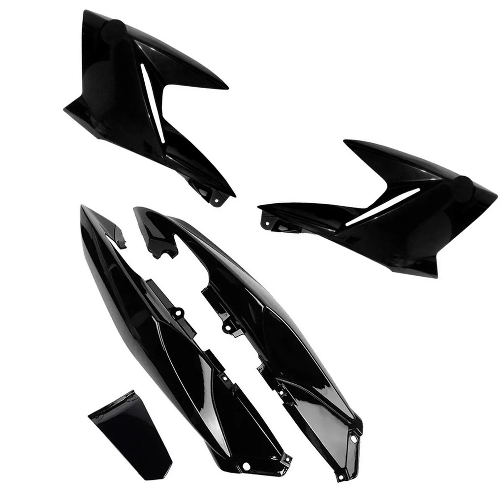 Kit Carenagem Rabeta Aba Tanque Fazer 250 Preto 2011 À 2015