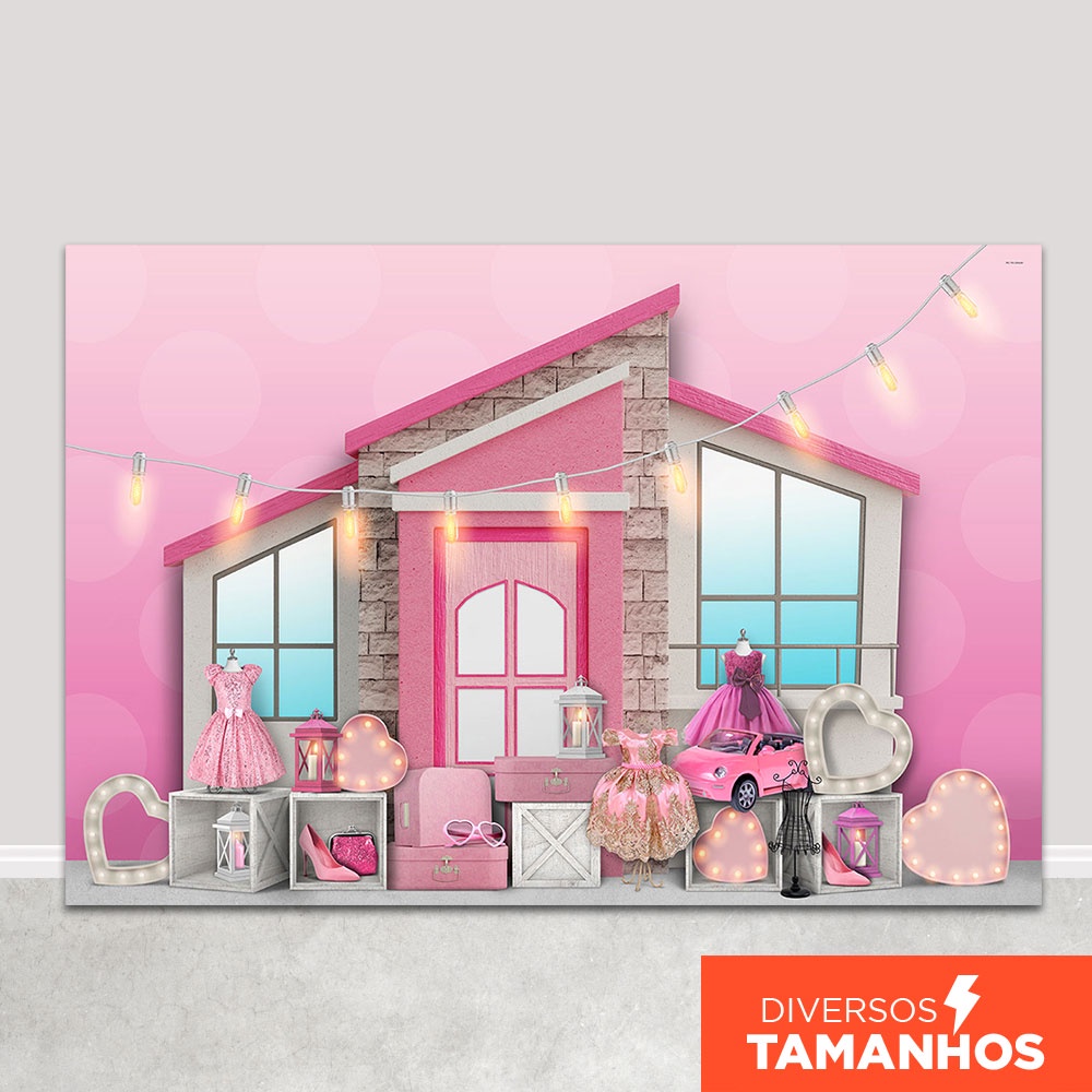 Fundo Fotográfico Menina Cenário Casa de Boneca Painel para Foto Em Tecido Sublimado - FFC-705 em Oferta na Shopee