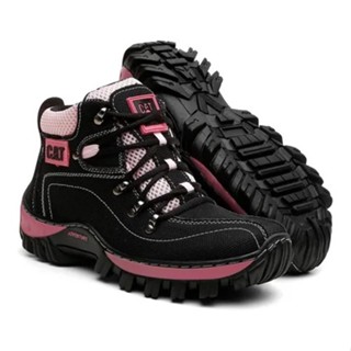 Bota Coturno Feminina Tenis Adventure Coturno Promocao Caminhada Preto/Rosa Marrom/Rosa 23 ao 40