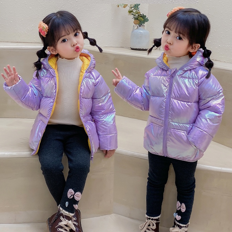Meninas Inverno Quente Orelhas Bonitas Casaco de Algodão Meninos Outono Moda Dazzle Cor Casaco Com Capuz 0-8 Anos