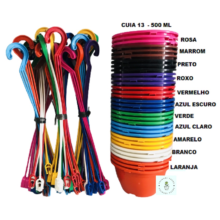 10 Vasos Cuias 13 de 600 Ml Com Alças Coloridas Suculentas Promoção em Oferta na Shopee