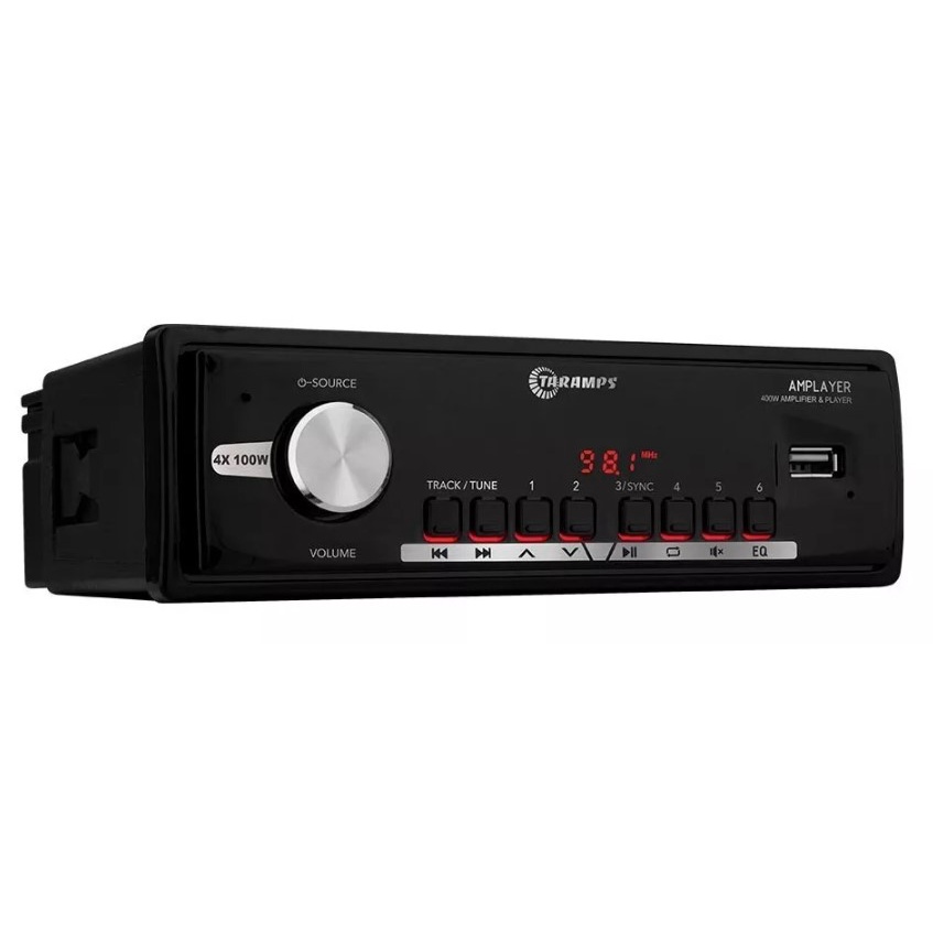 Rádio Com Amplificador Som Automotivo Taramps Amplayer 400 Com Usb E Bluetooth