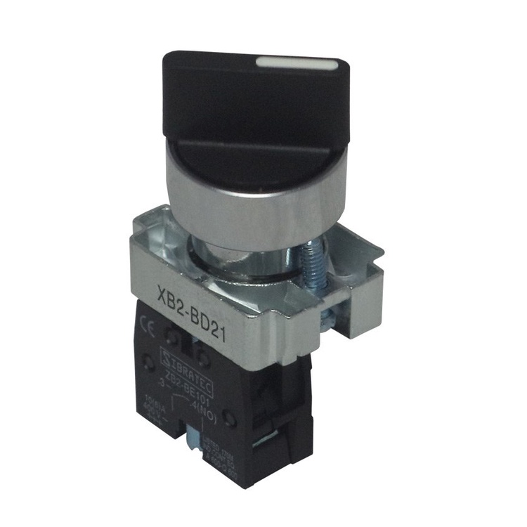 Chave Seletora Comutadora 22mm Base Metálica Manopla Curta Botão comutador