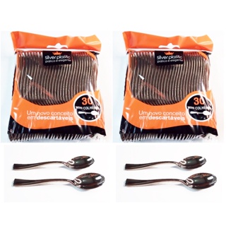 Kit 60 Mini Colher Linha Luxo Descartável em Oferta na Shopee