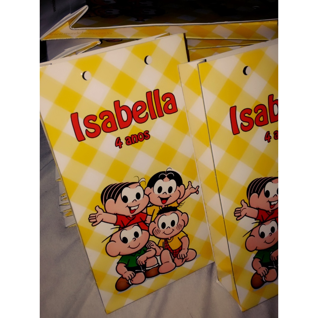 20 mini sacolinha 10x18 personalizada lembrancinha aniversário turma da monica vários modelos