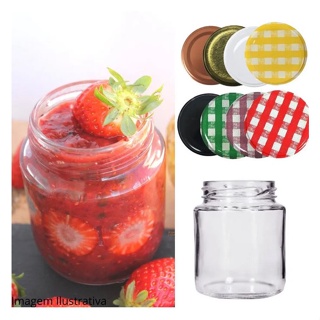 6 Pote de Vidro Belém 240ml com Tampa para Geleia, Conserva, Doces, Bolo no Pote, Pimenta, Compota em Oferta na Shopee