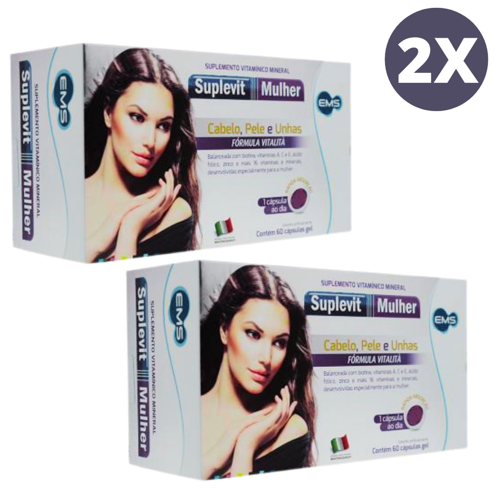 Suplevit Mulher 120 Cáps - Cabelo-pele Unhas - Kit Com -2/cx