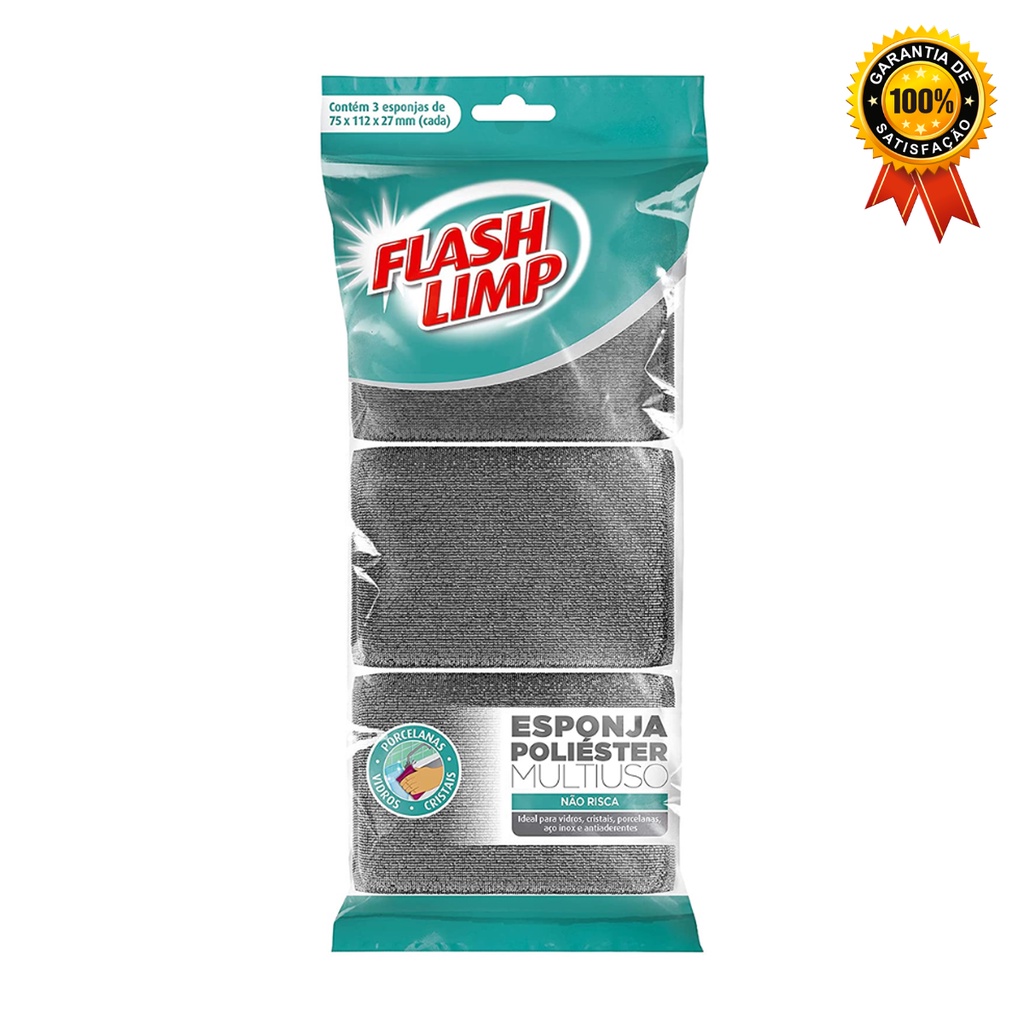 Esponja Poliester Multiuso 3 Pcs EP1416-3P Flash limp