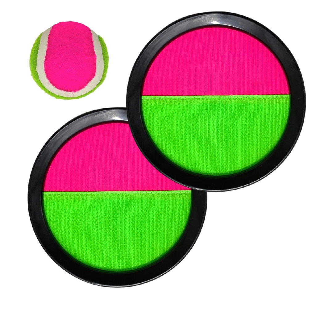 Kit 2 Raquetes Velcro E Bola de Tênis Esporte Infantil