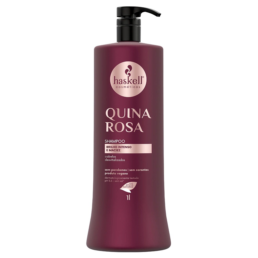 Shampoo Haskell Quina Rosa - Brilho Intenso e Maciez
