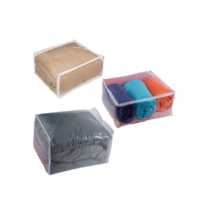 Kit Com 4 Organizadores Multiuso/Saco Embalagem P-M-G Com Zíper PVC Transparente