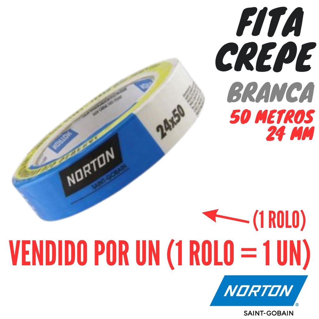 Fita Crepe 24x50 Branca - Norton