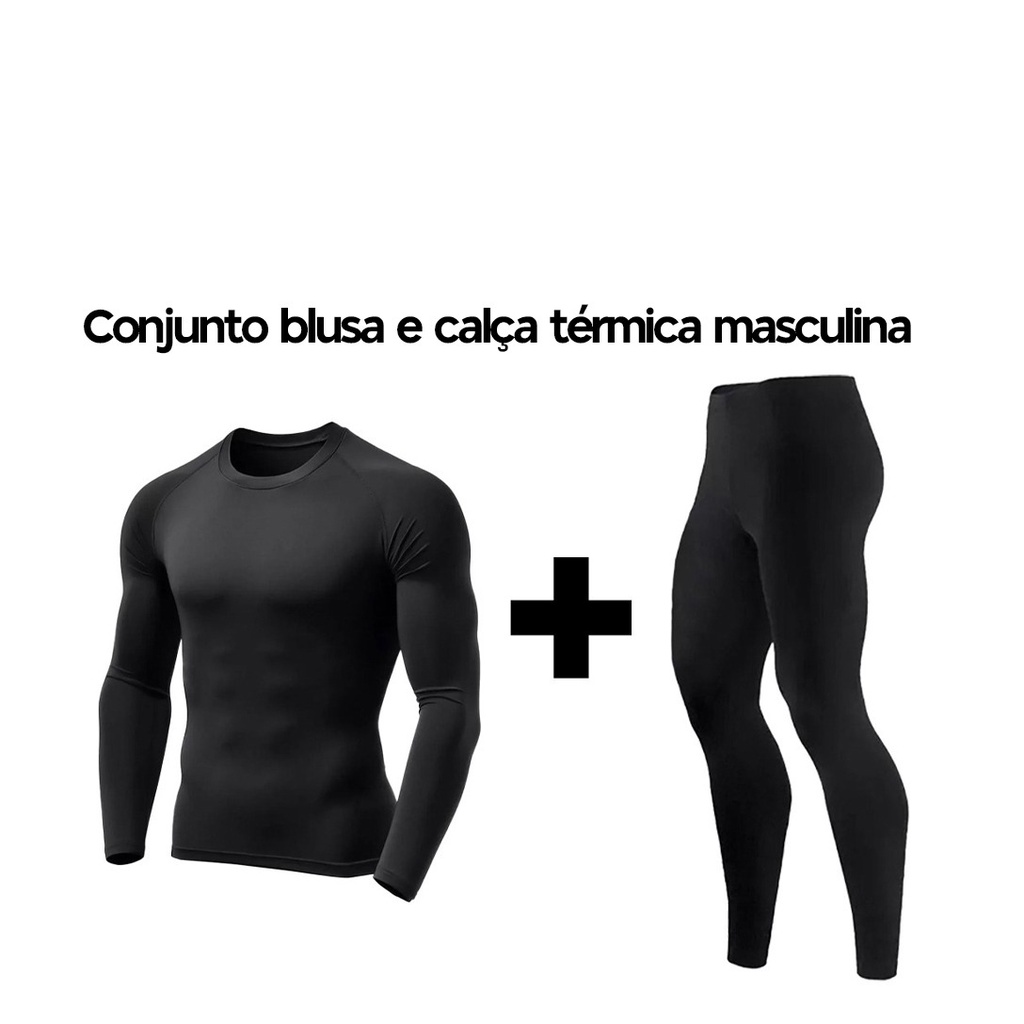 Conjunto Blusa Térmica Flanelada + Calça Térmica Flanelada Masculina em Oferta na Shopee