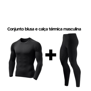 Conjunto Blusa Térmica Flanelada + Calça Térmica Flanelada Masculina em Oferta na Shopee