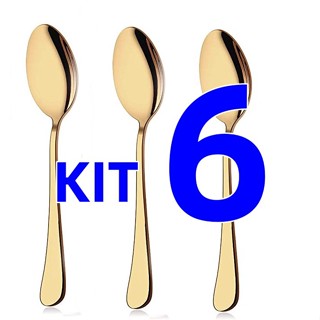 6 Unidades Colher De Café De Aço Inoxidável Sobremesa Colher De Leite em Oferta na Shopee