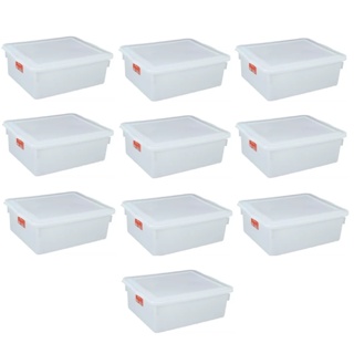 10 Caixas Bioprátika 16,5 Litro Com Tampa Branca Pleion 0540 em Oferta na Shopee