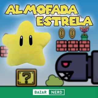 Almofada Estrela do Mario Nintendo