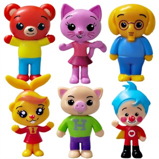 Kit 06 Bonecos Turma Palhaço Herói Do Coração Plim Plim 8cm