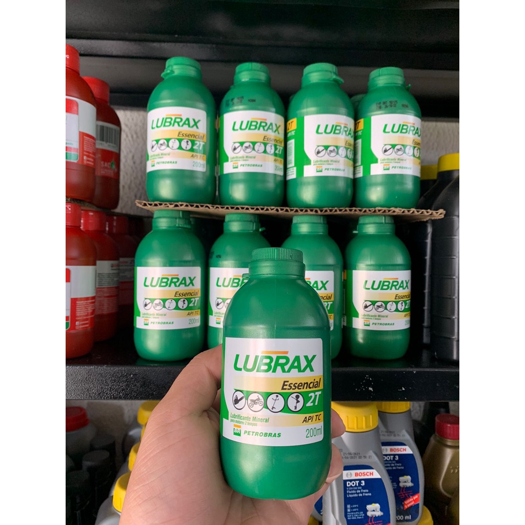 Óleo 2 tempos Lubrax 200ml óleo 2t para Moto Roçadeira Cortador de grama jetsky 2 tempos LUBRAX