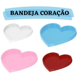 Bandeja decorativa Coração 20x22 várias cores