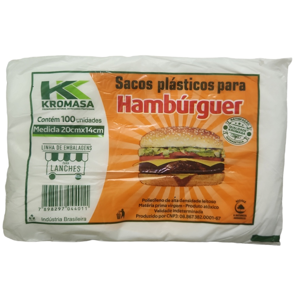 Saco Plástico para HAMBURGUER  KROMASA em Oferta na Shopee
