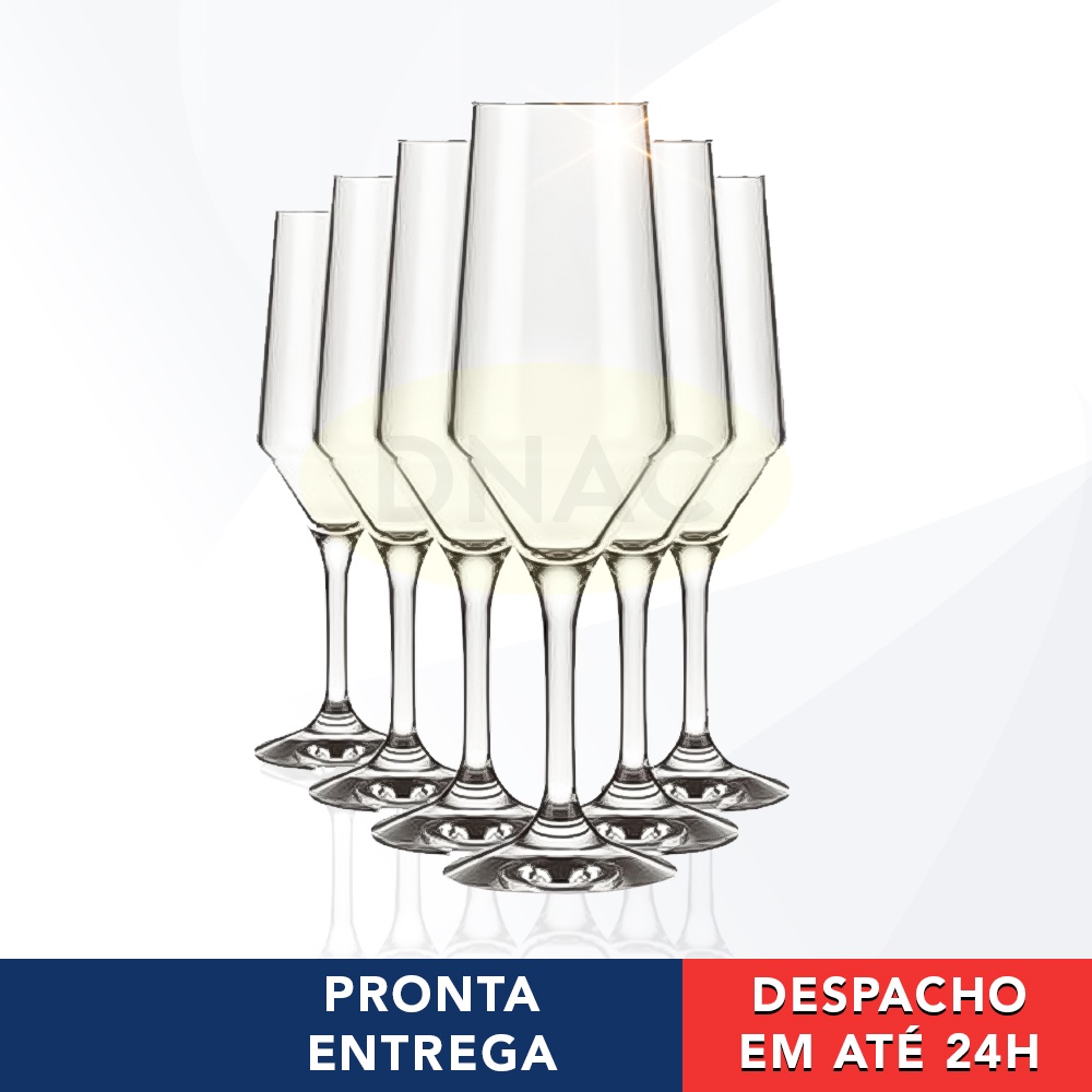 Kit 24 Taças De Espumante Champanhe De Vidro SM Buffet - Nadir Figueiredo