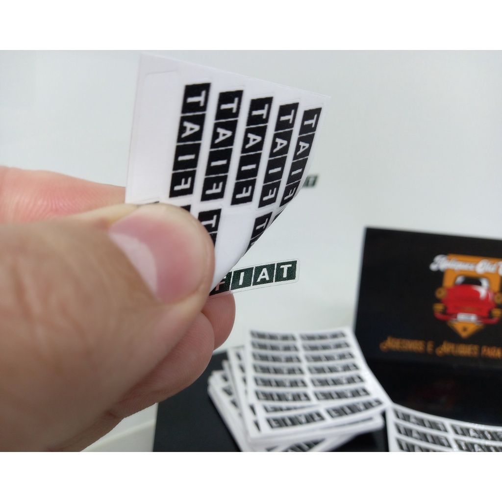 SELOS TRANSPARENTE LOGO ANTIGO FIAT - DECALQUE DOS VIDROS (KIT C/12UNDS)