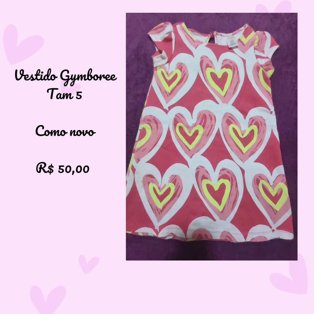 Vestido Gymboree, tam 5T, como novo