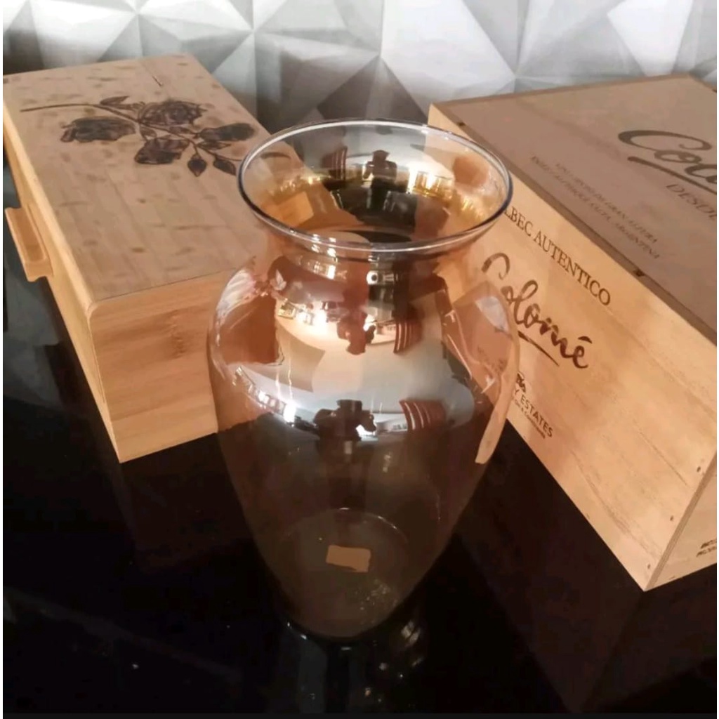 Vaso de Vidro Ambar Florença Elegante para Flores e Decoração em Oferta na Shopee