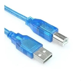 Cabo Usb Padrão A/b 50 Cm Azul Para Arduino Uno Mega